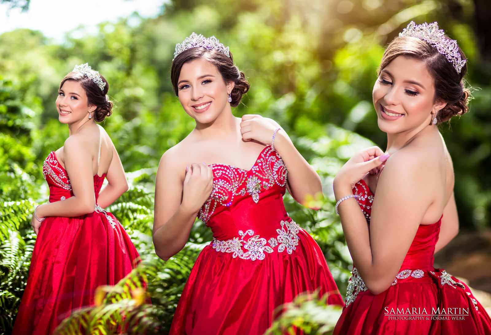 Secret Garden with a White Horse | SAMARIA MARTIN QUINCEANERA PHOTOGRAPHY AND DRESSES